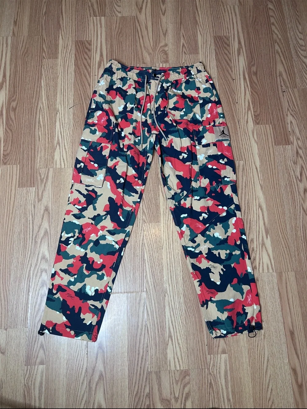 Men's Multicolor Jordan Camo Cargo Pants - Drawstring Waist